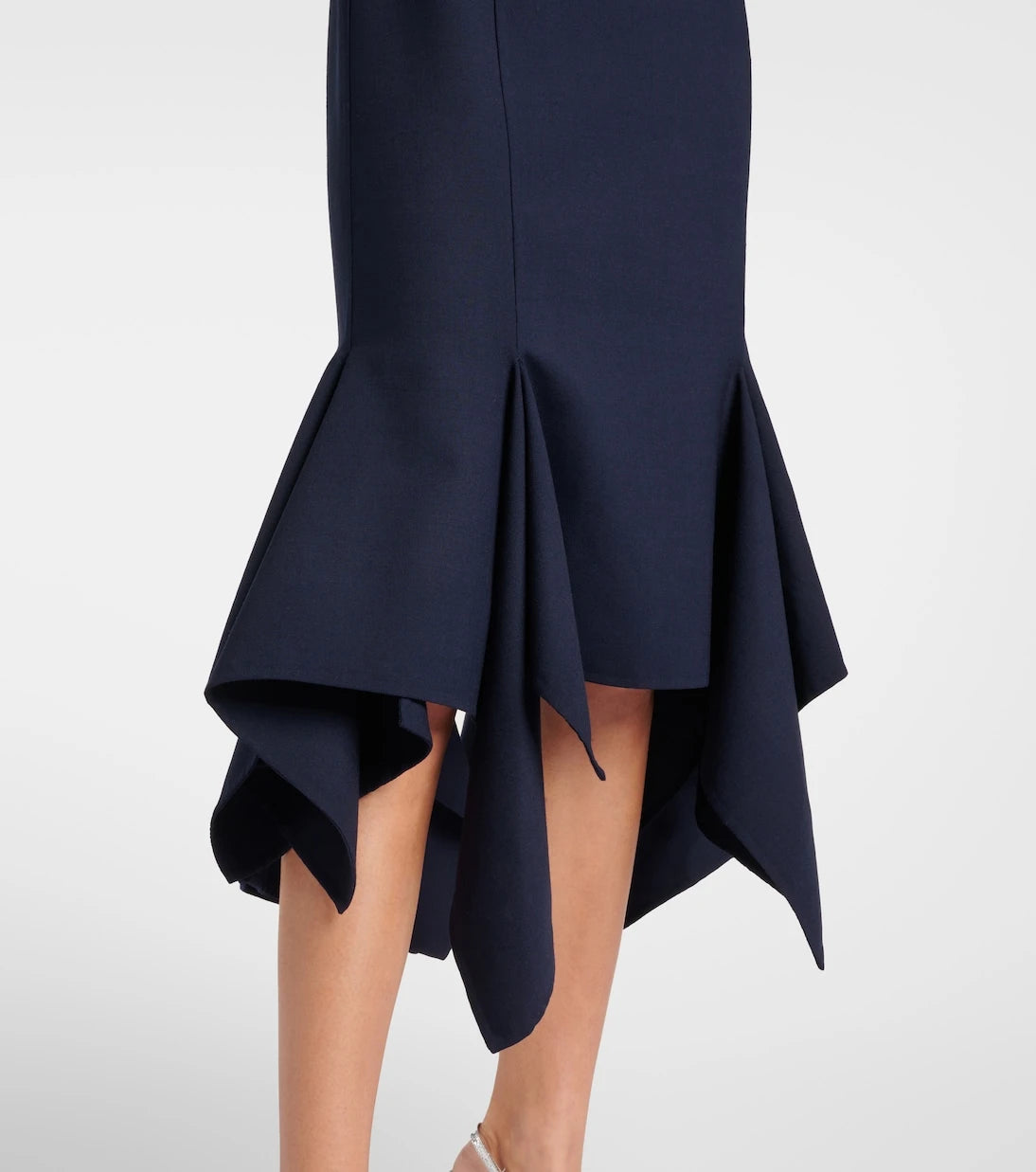Oscar de la Renta - Pleated wool-blend midi dress