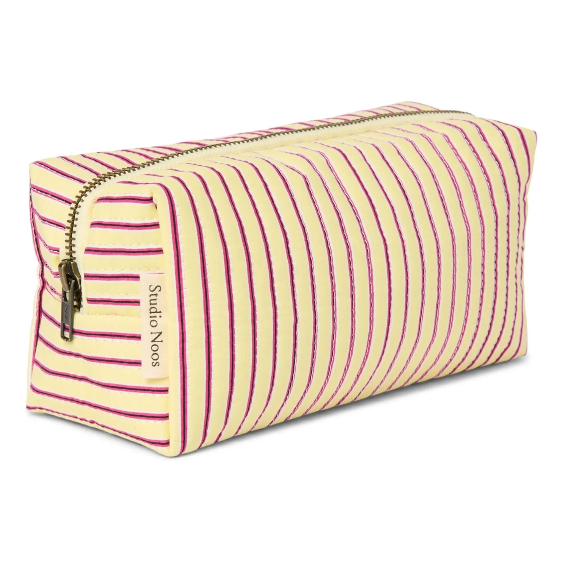 Studio Noos - Striped toiletry bag | Pale yellow
