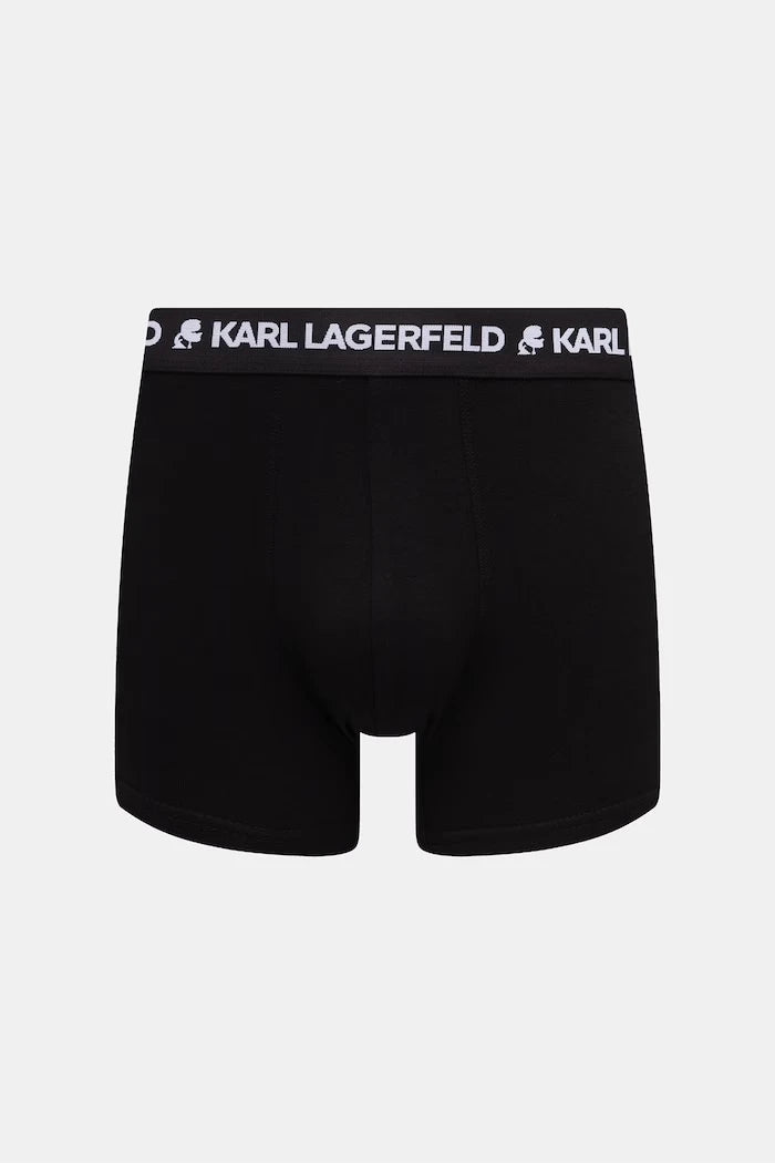 Karl Lagerfeld pamuk ve elastanlı erkek dar boxer MONOGRAM 3'lü