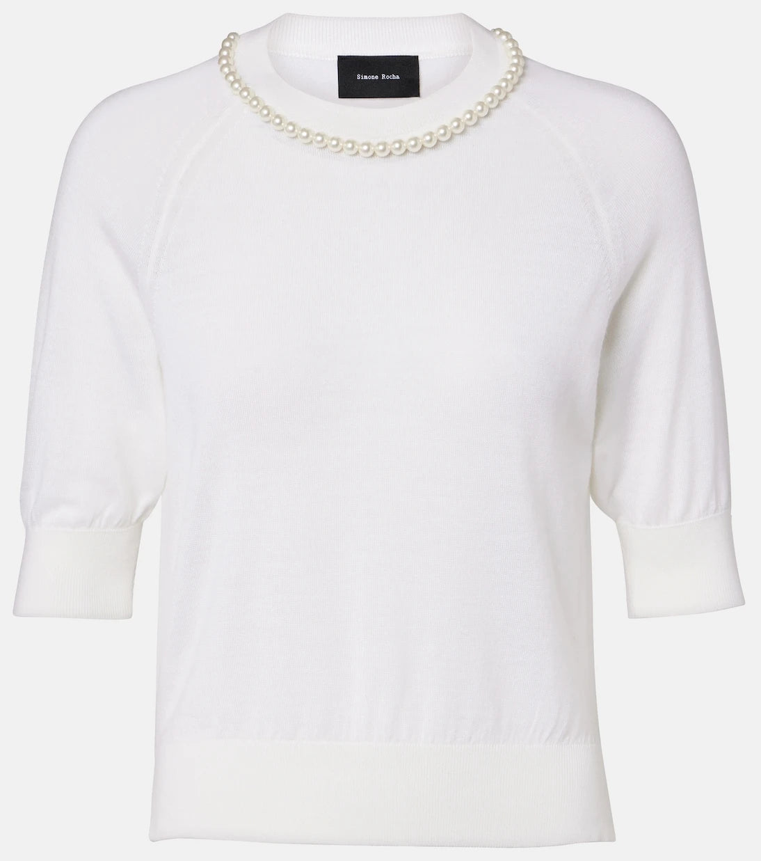 Simone Rocha - Embellished wool and silk top