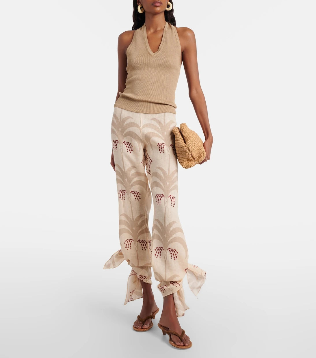 Johanna Ortiz - Printed linen flared pants
