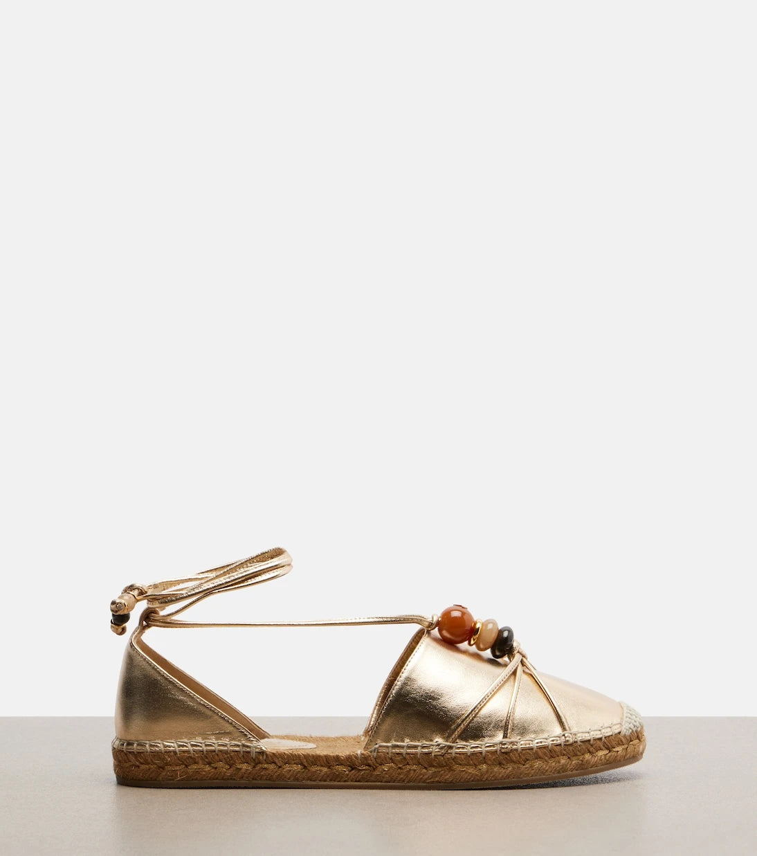 Jimmy Choo - Lemi embellished metallic leather espadrilles
