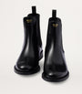 Prada Black Brushed Leather Ankle Boots