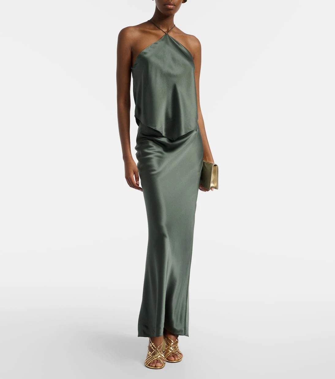 The Sei - Halterneck silk charmeuse top