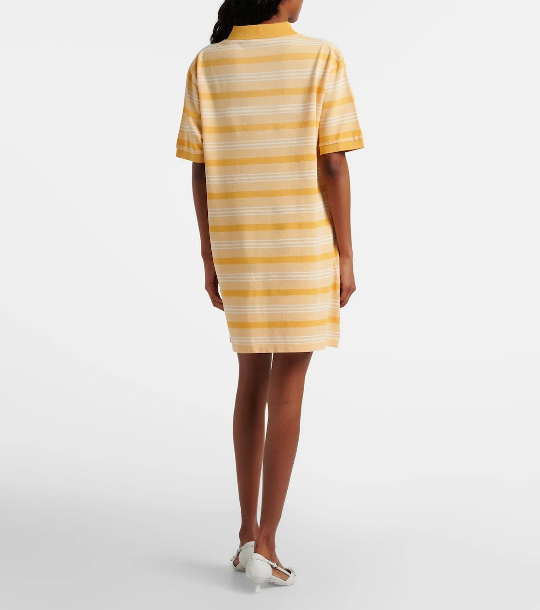 Prada - Striped cotton piqué polo dress
