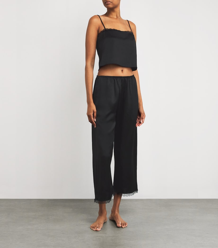 Satin Lace-Trim Barb Cami Top