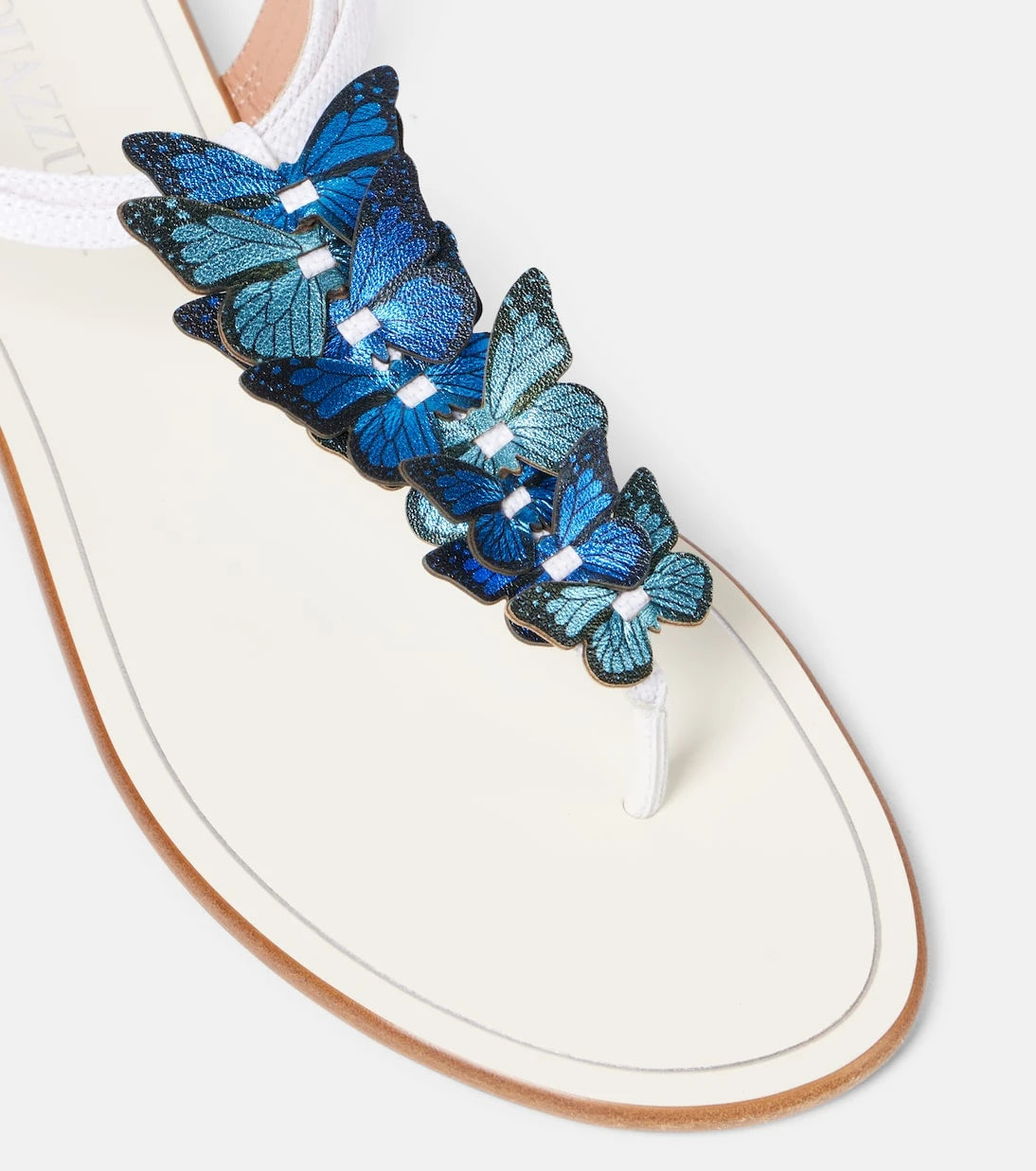 Aquazzura - Papillon leather-trimmed canvas sandals