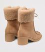 Jimmy Choo Beige Hali 60 Suede Shearling Boots