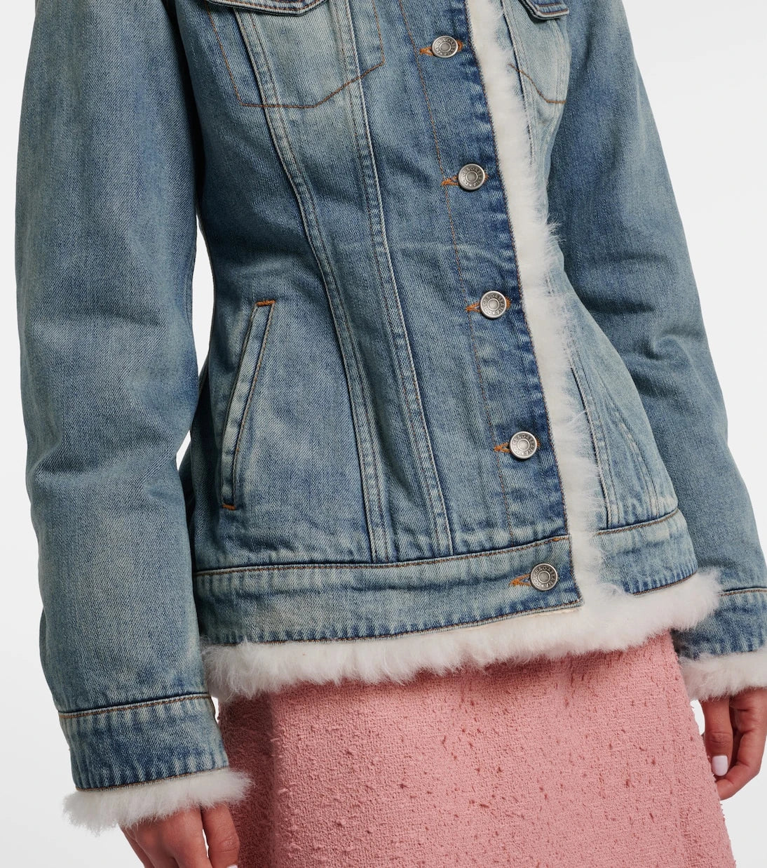 Dolce&Gabbana - Shearling-trimmed denim jacket
