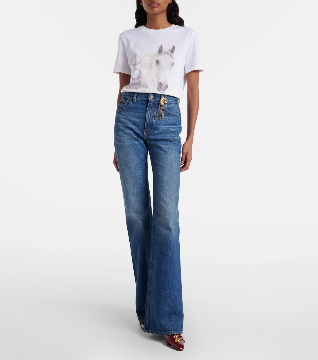Chloé - Embellished straight jeans