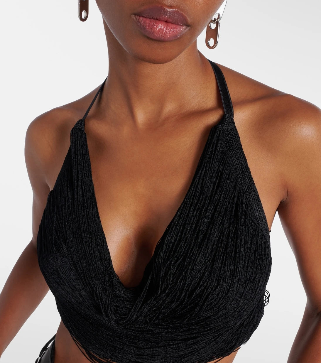 The Attico - Fringed halterneck bralette