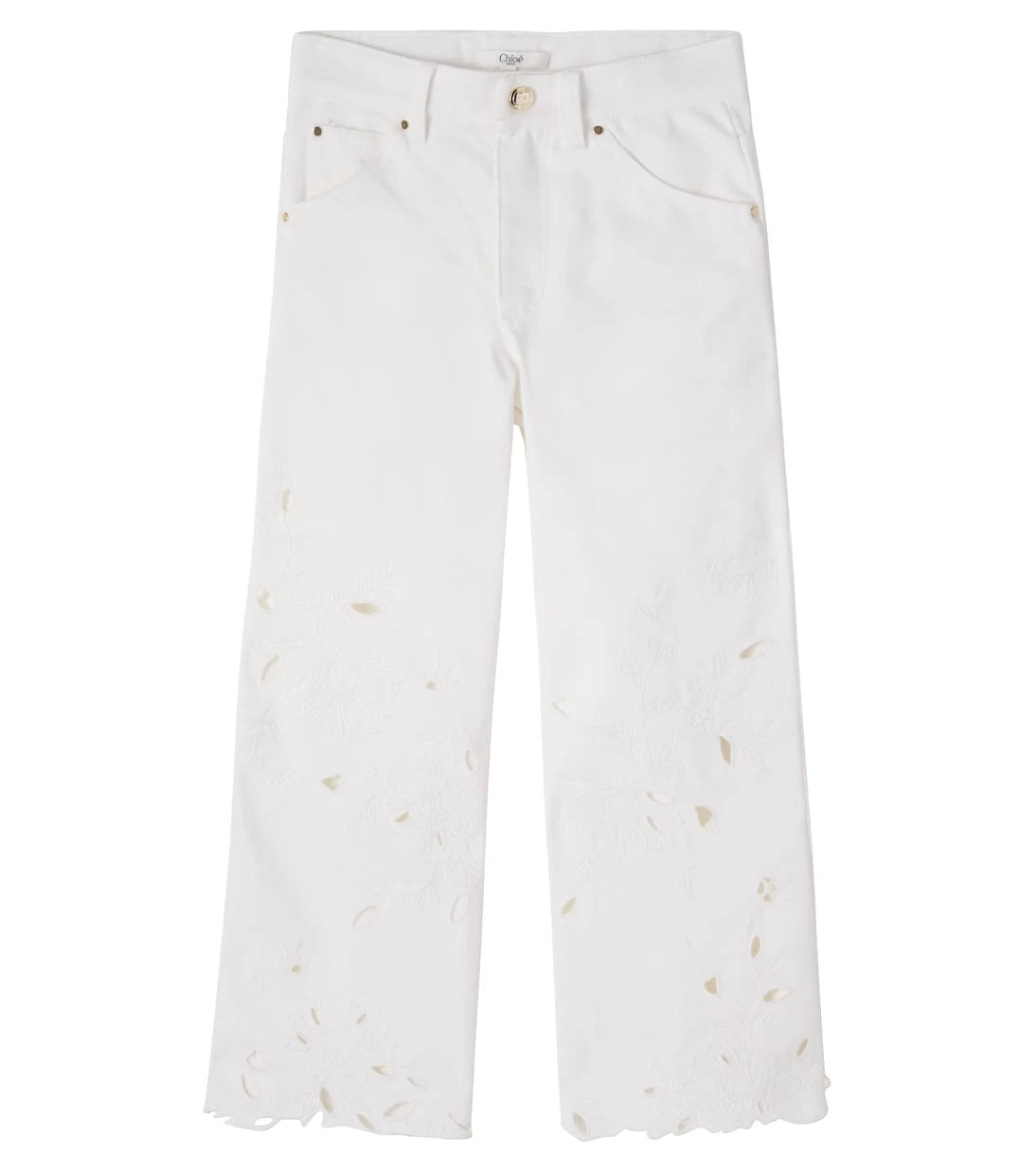 Chloé Kids - Broderie anglaise jeans