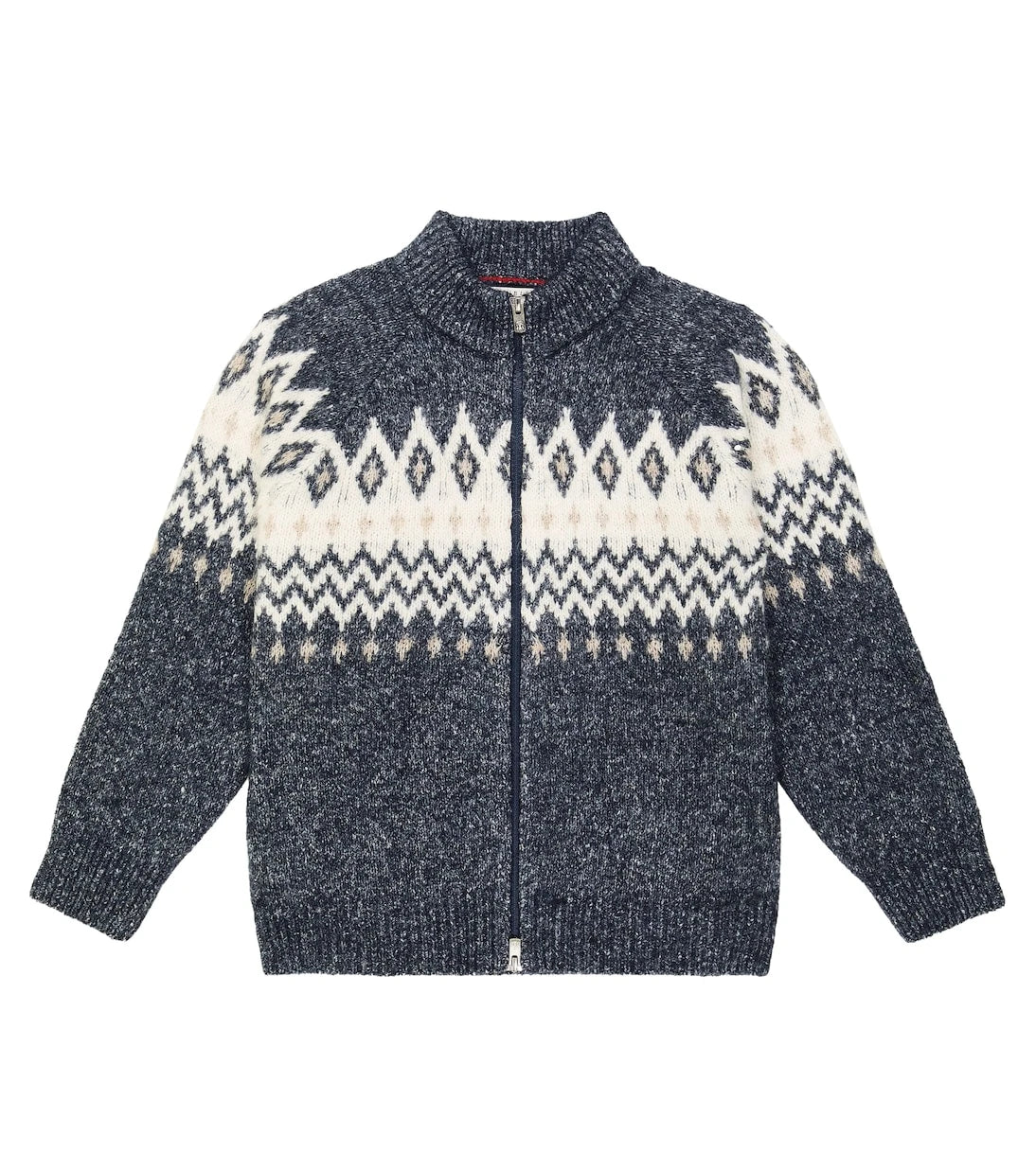 Brunello Cucinelli Kids - كارديجان بنقشة فير آيل الجاكار