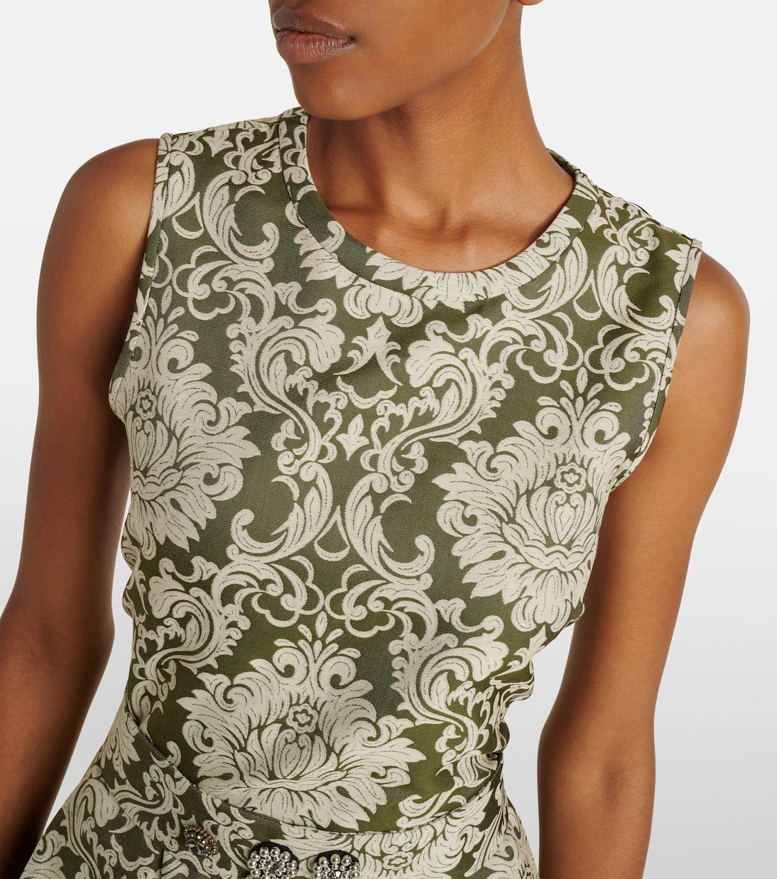 'S Max Mara - Embellished cotton-blend jacquard midi dress