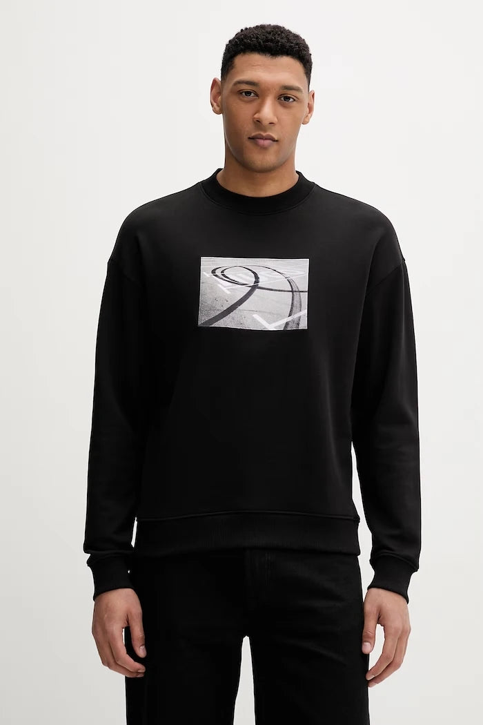 HUGO erkek pamuklu sweatshirt Dweel