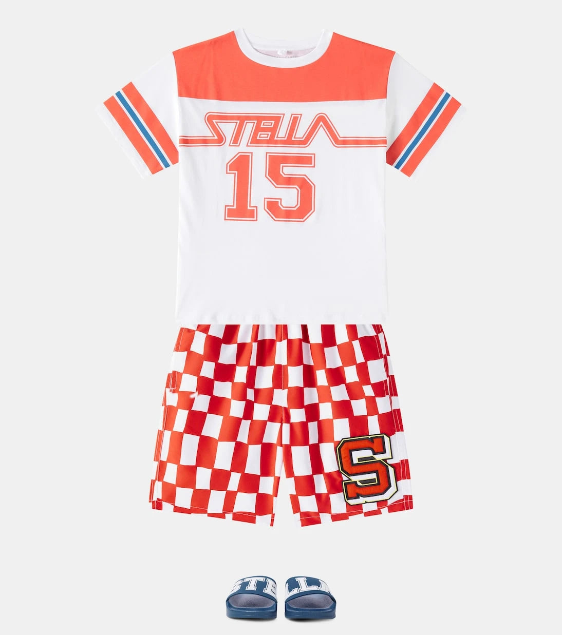 Stella McCartney Kids - Checked swim trunks