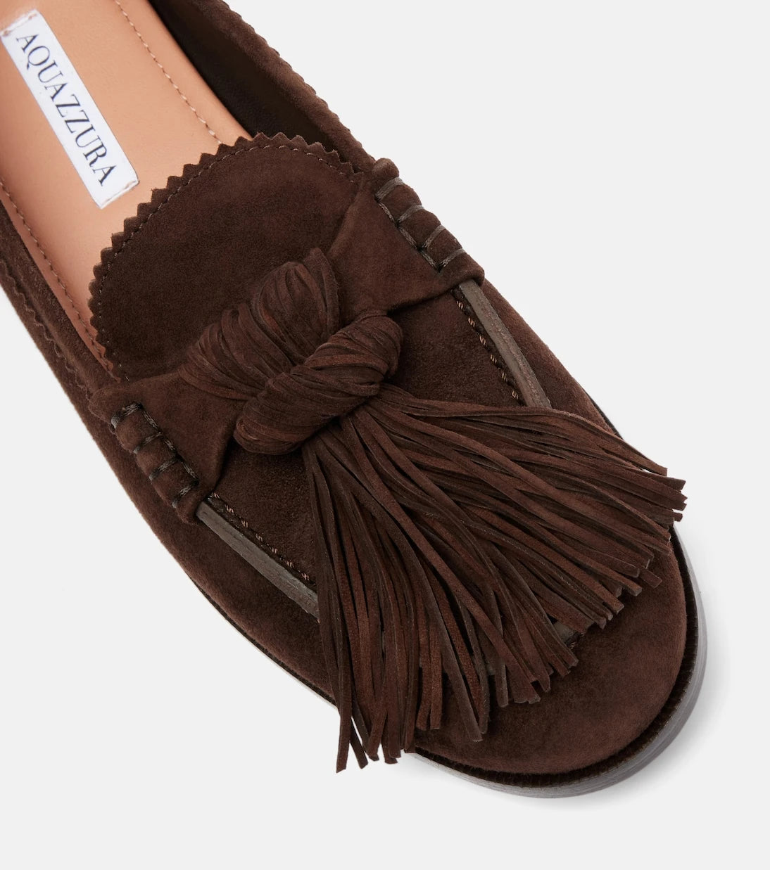 Aquazzura - Freddie fringed suede loafers
