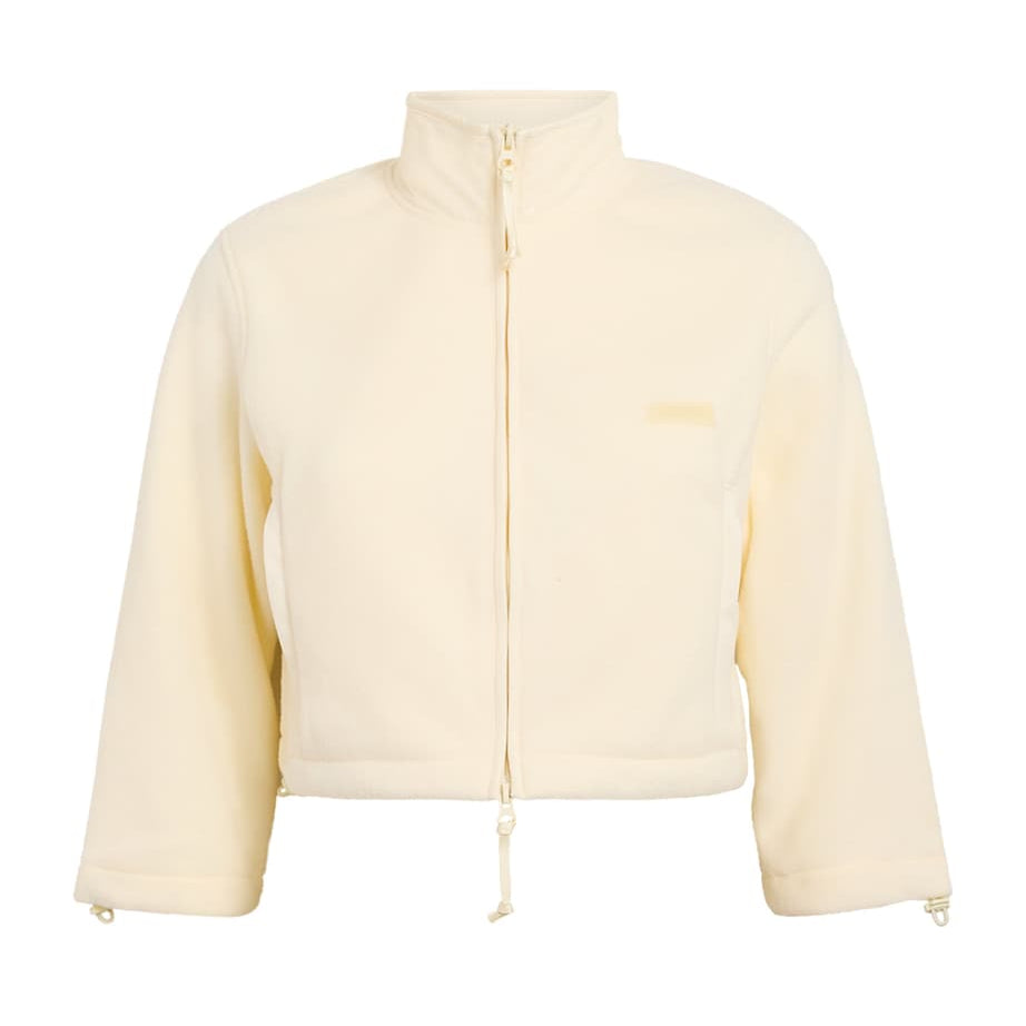 Skims Ivory Cropped Fleece Jacket