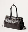 Prada Brown Large Leather Buckled Tote Bag