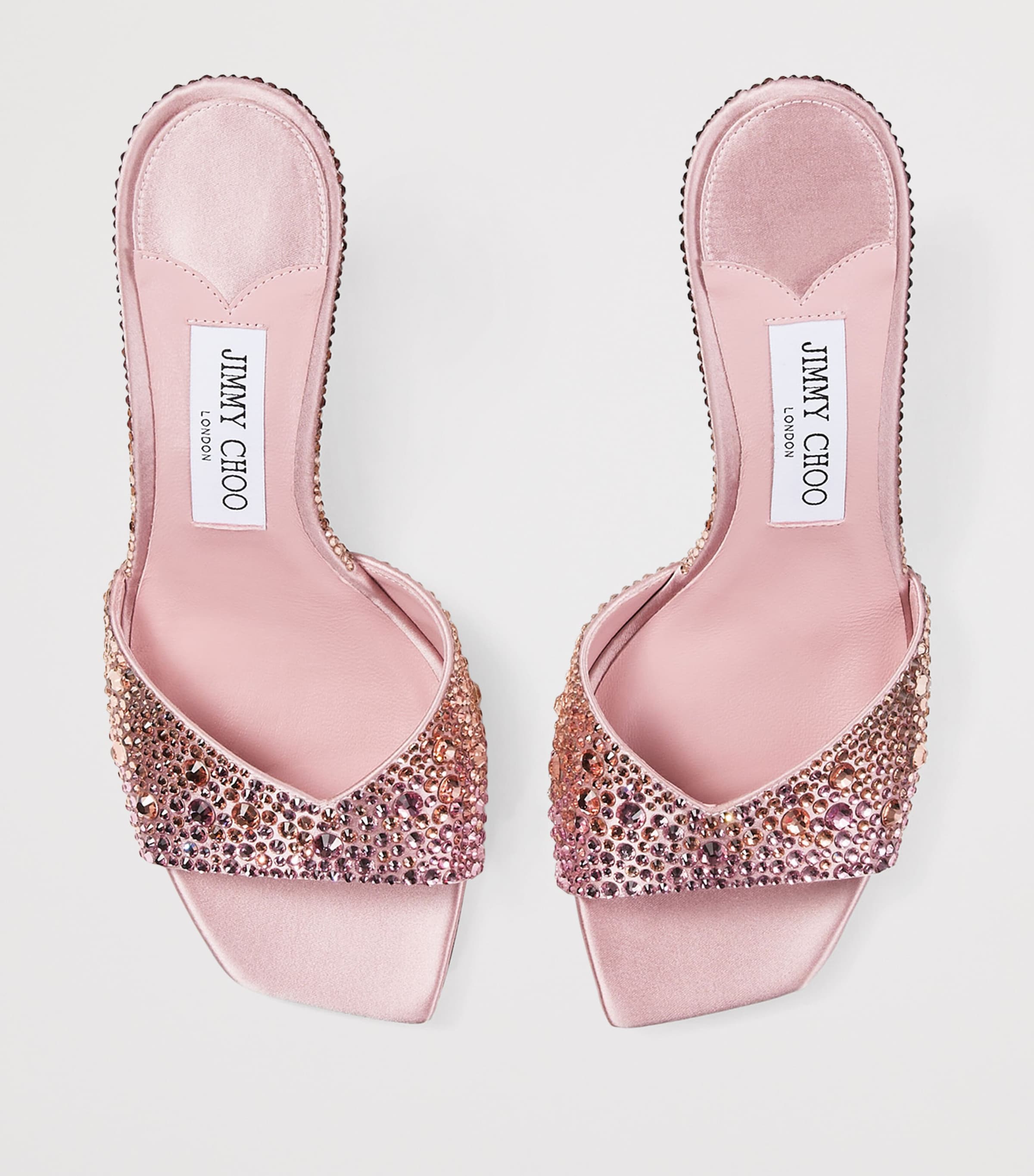 Jimmy Choo Pink Skye 70 Leather Embellished Mules