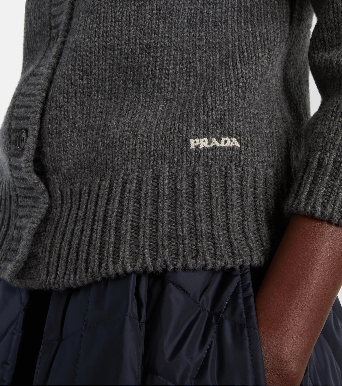Prada - Intarsia wool and cashmere cardigan