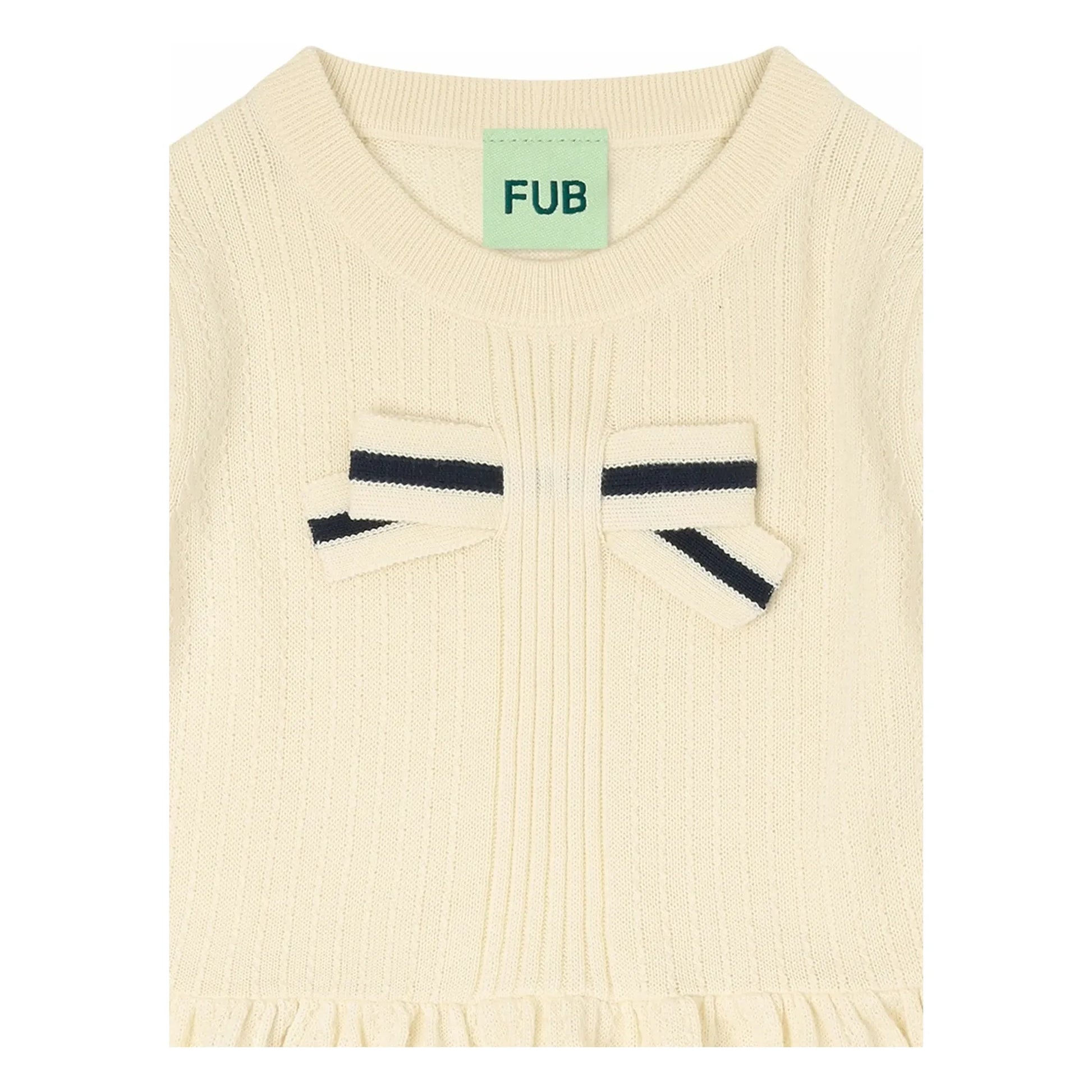 FUB - Bow T-shirt Fine knit Organic cotton | Ecru