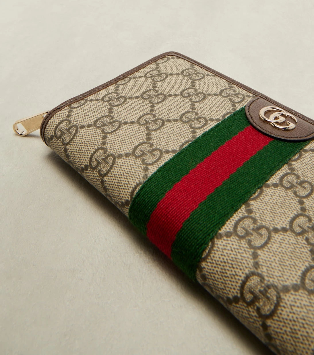 Gucci - Ophidia leather-trimmed wallet