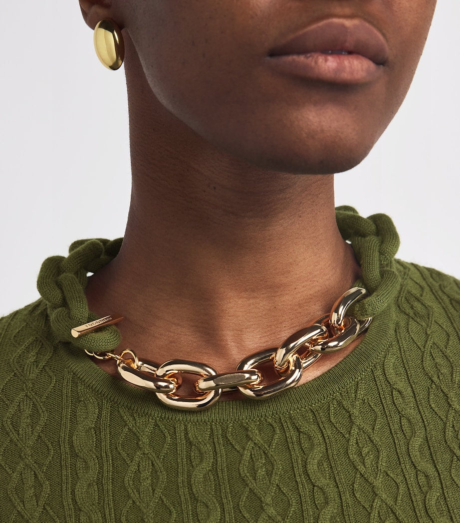 Paco Rabanne Green Wool-Blend Embellished Midi Dress