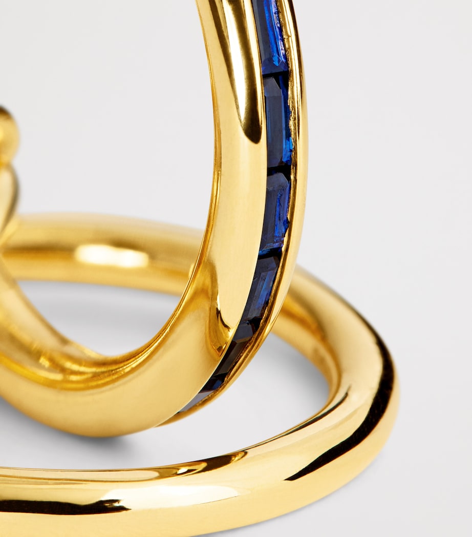 Yellow Gold and Sapphire Pyrus Ring