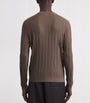 Emporio Armani Brown Virgin Wool Jacquard Stripe Sweater