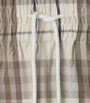 Burberry Ivory Cotton Check Drawstring Shorts