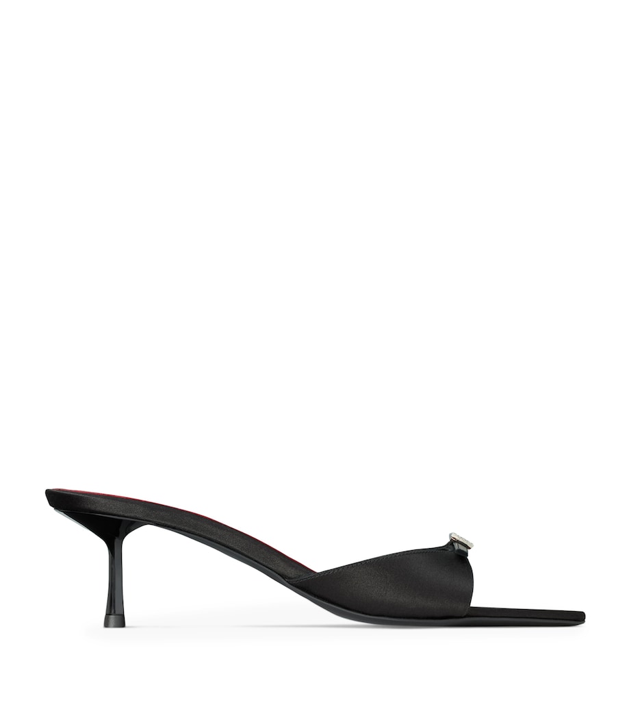 Saint Laurent Black Satin Daisy Mules 50