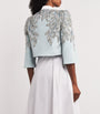 Jenny Packham Blue Satin Embellished Versalilles Jacket