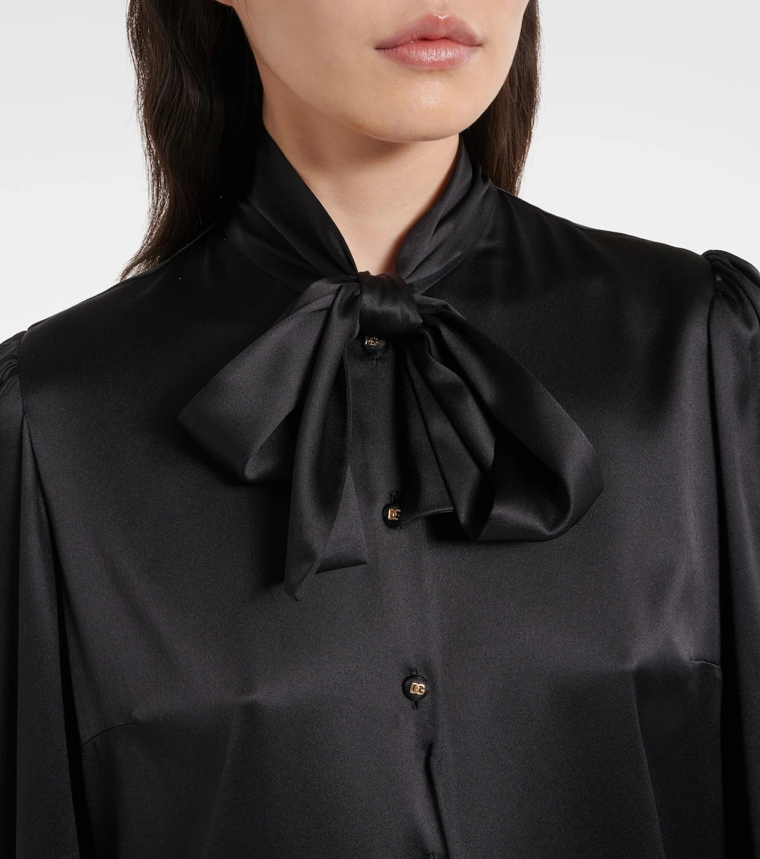 Dolce&Gabbana - Tie-neck silk-blend satin blouse