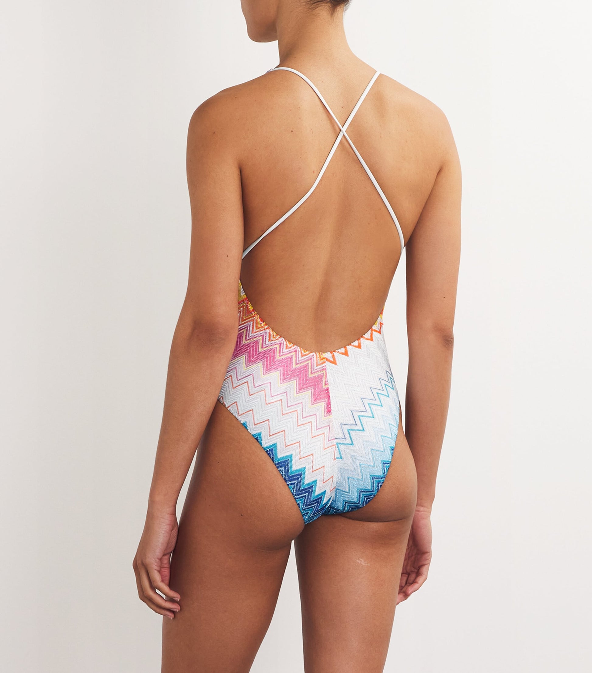Multi Zigzag Cross-Back Swimsuit
