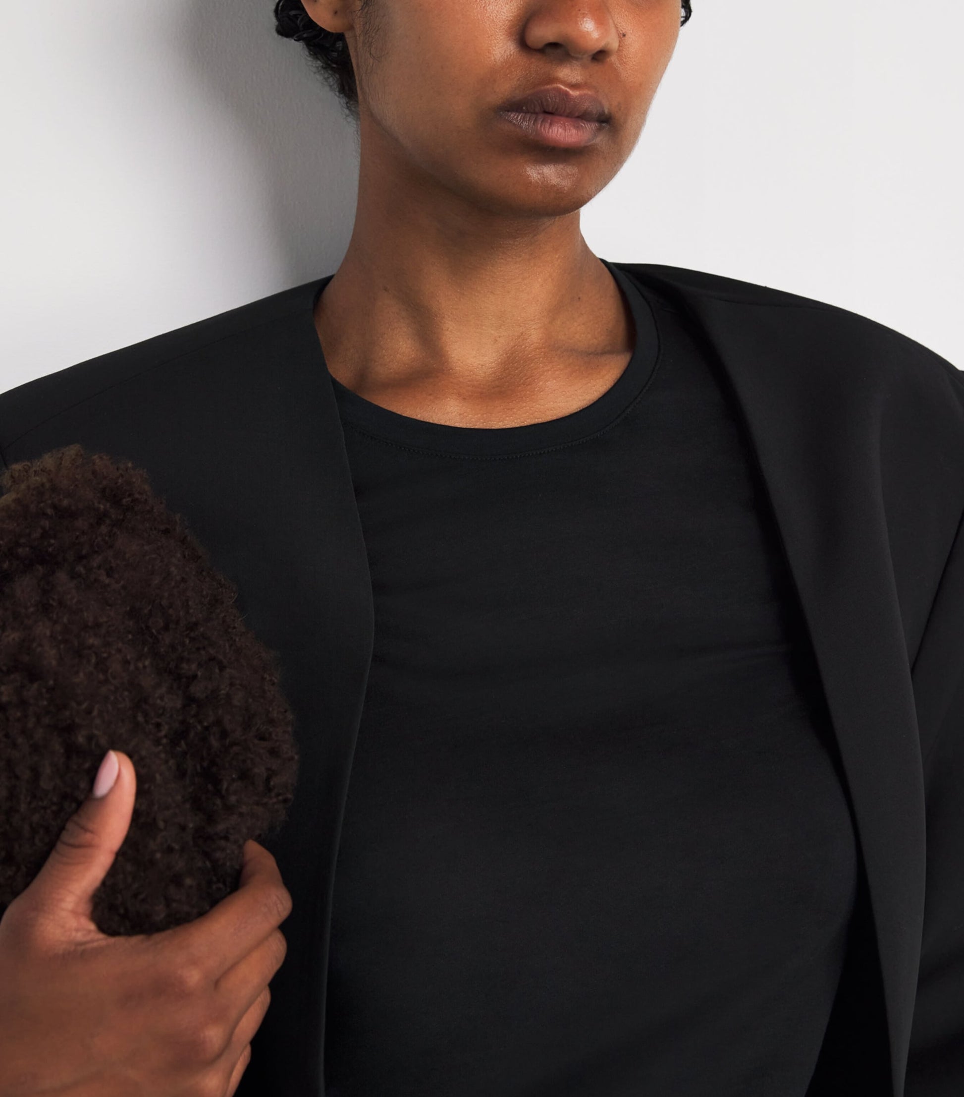 Joseph Black Cotton-Silk Long-Sleeve T-Shirt