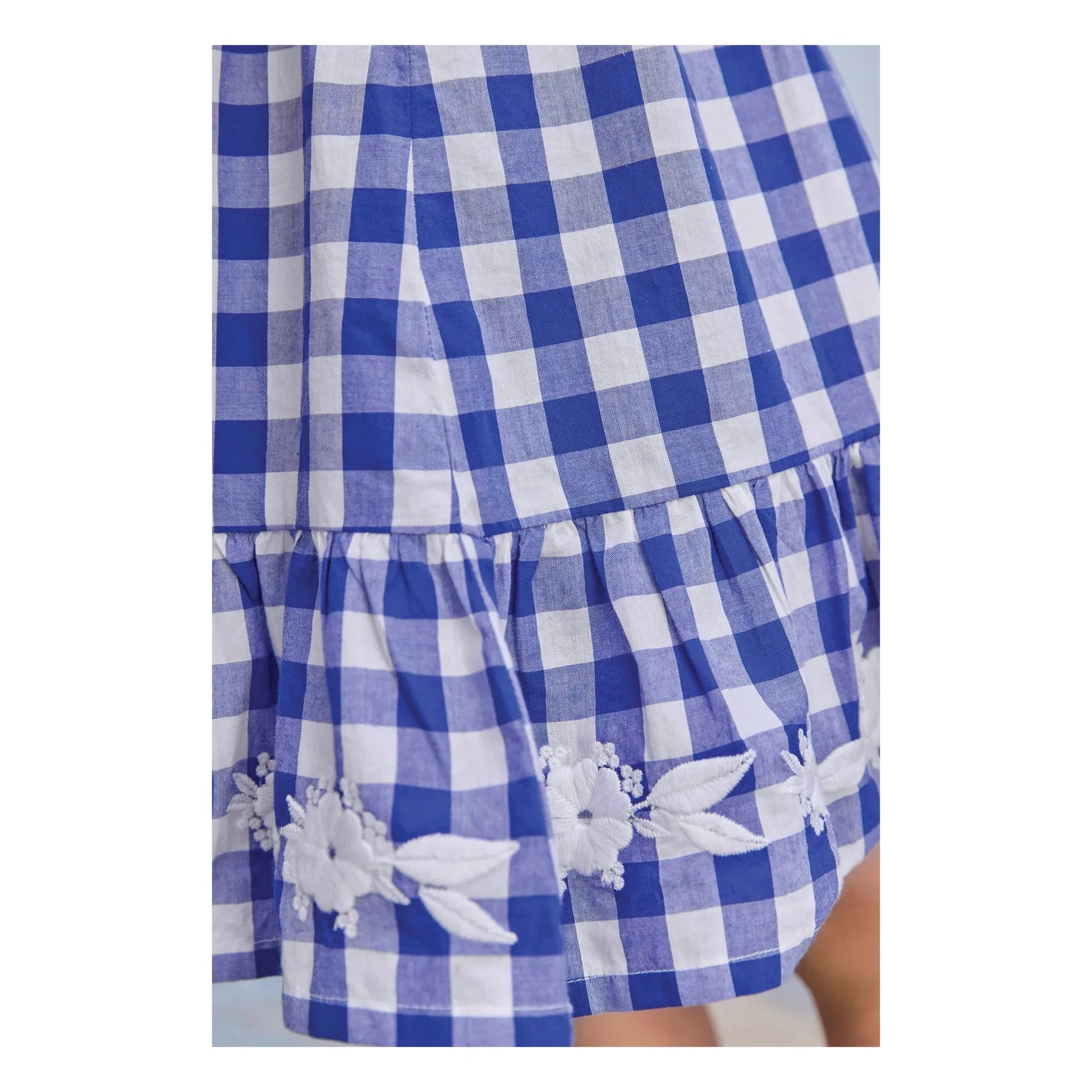 Tartine et Chocolat - Gingham Ruffle Dress | Royal blue