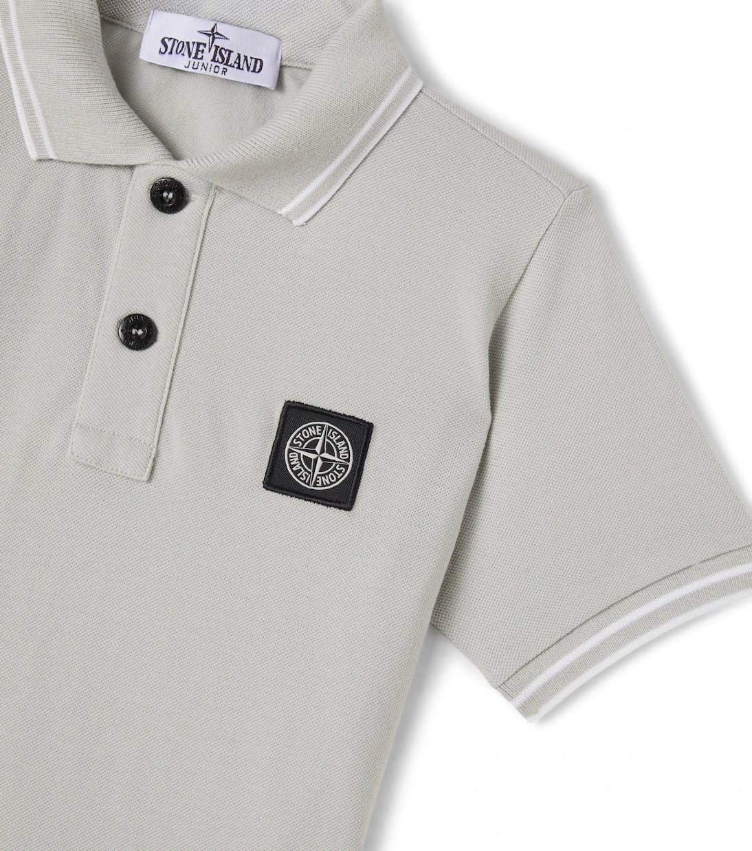 Stone Island Junior - قميص بولو من مزيج القطن بشعار بوصلة