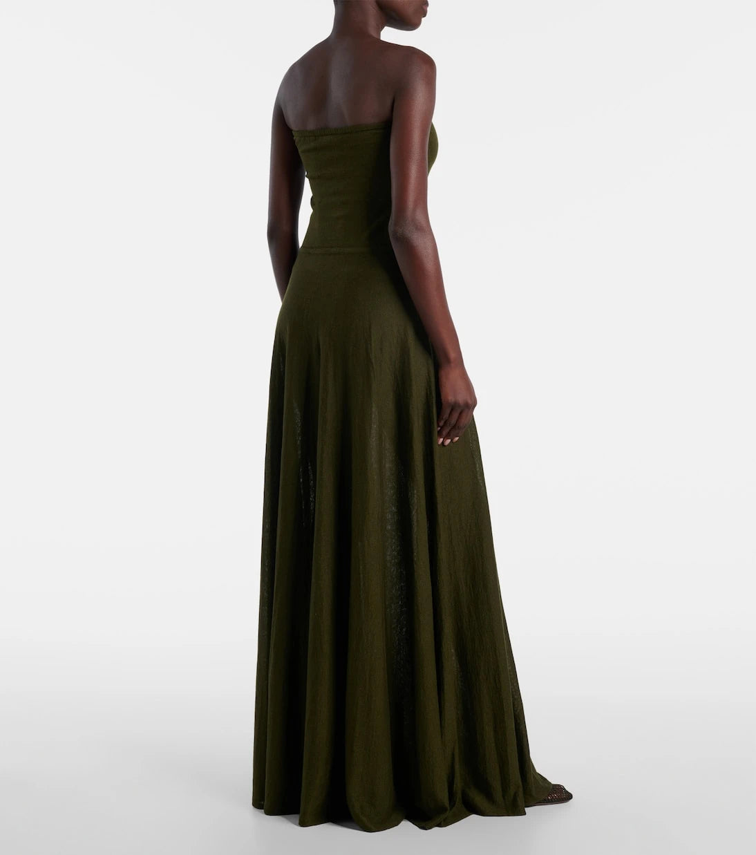 Alaïa - Linen-blend bustier dress