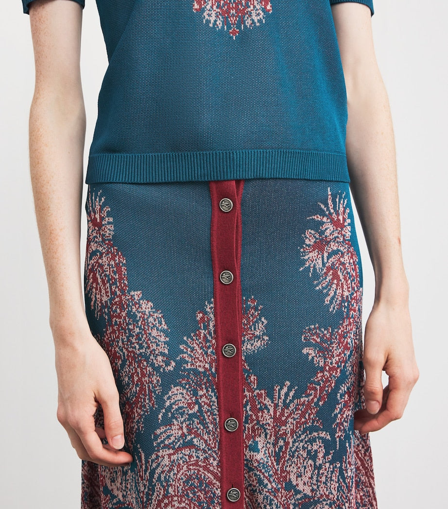 Etro Multi Knitted Jacquard Maxi Skirt