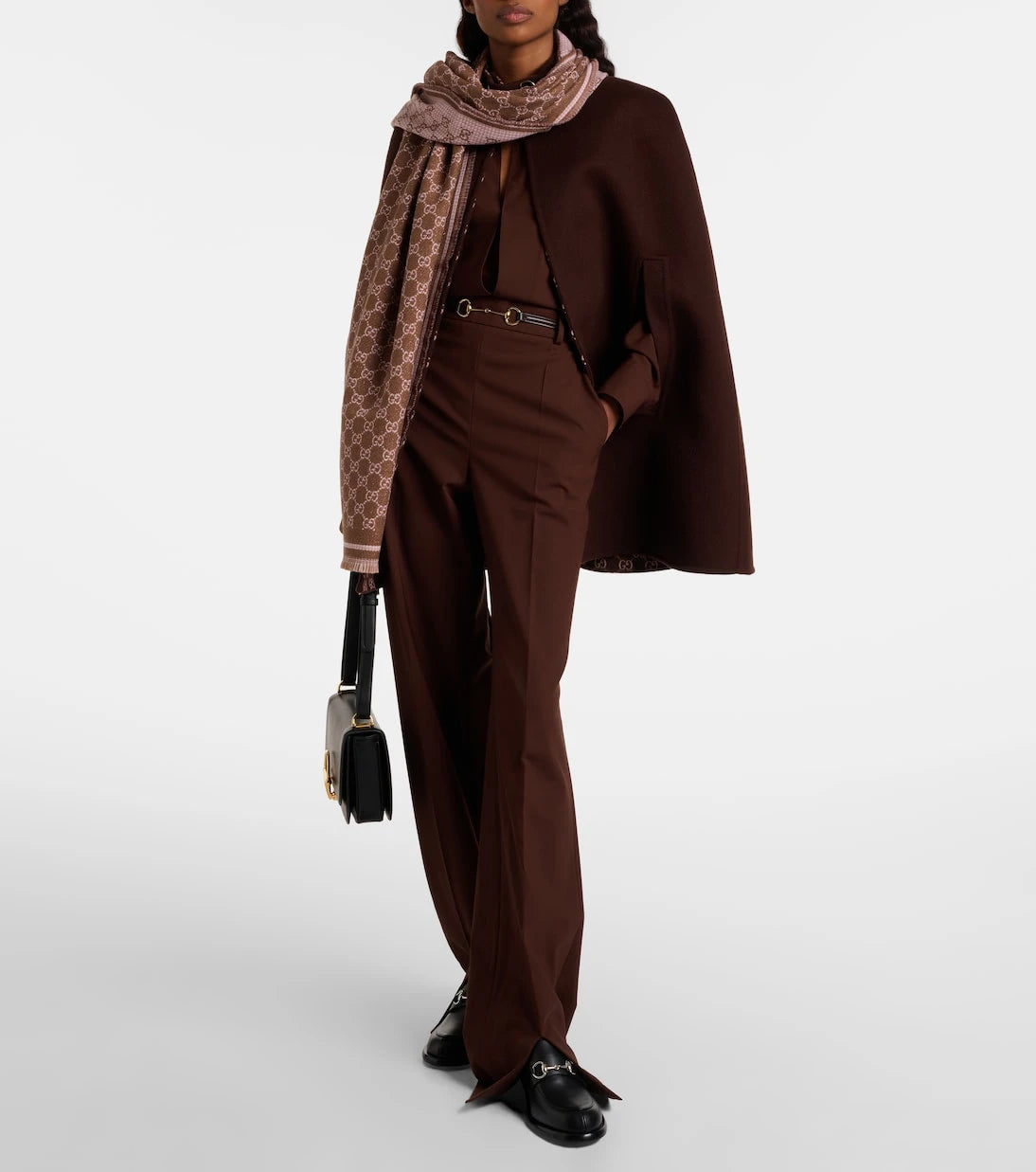 Gucci - وشاح جاكار GG من مزيج الصوف