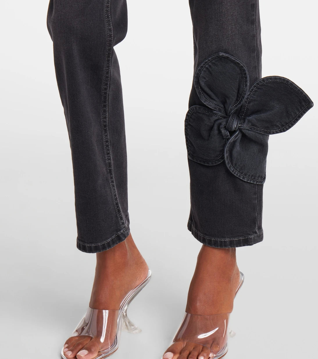 Area - Bow-detail cropped straight jeans