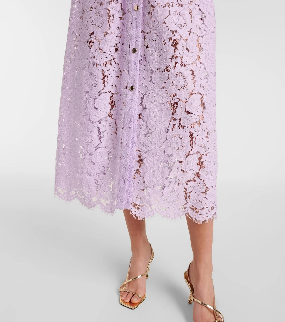 Self-Portrait - Belted lace midi dress