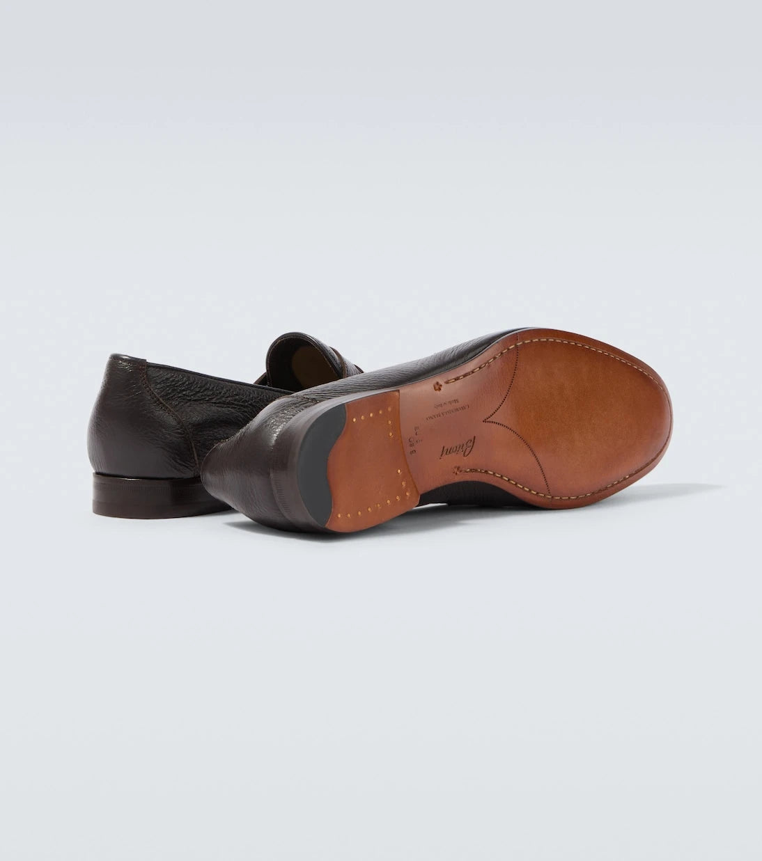 Brioni - Appia grained leather penny loafers