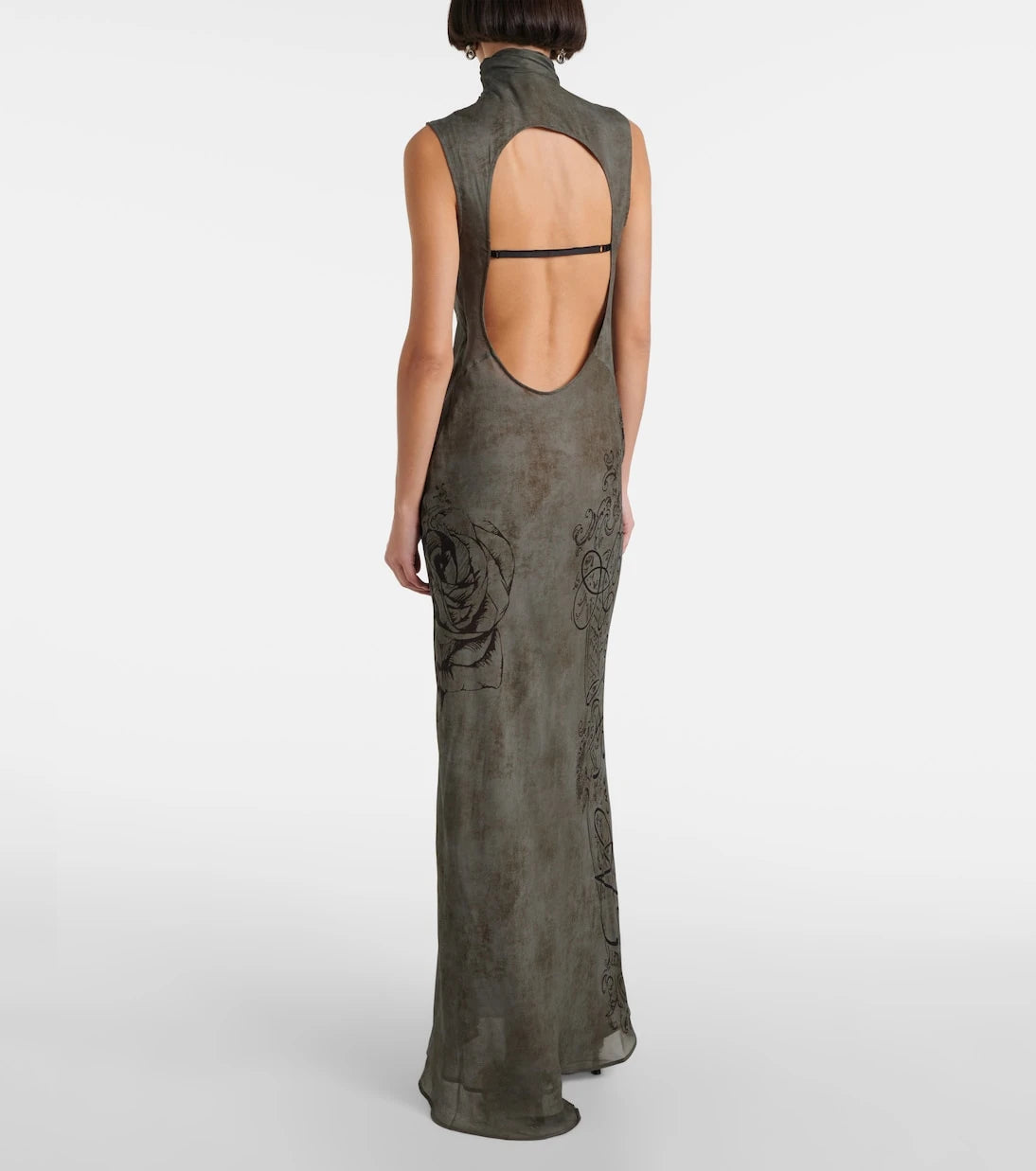 Acne Studios - Printed mesh maxi dress