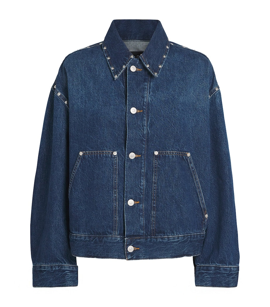 Studded Denim Jacket U71BL LE BLUE