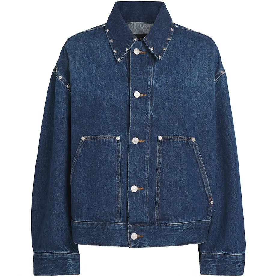 Studded Denim Jacket U71BL LE BLUE