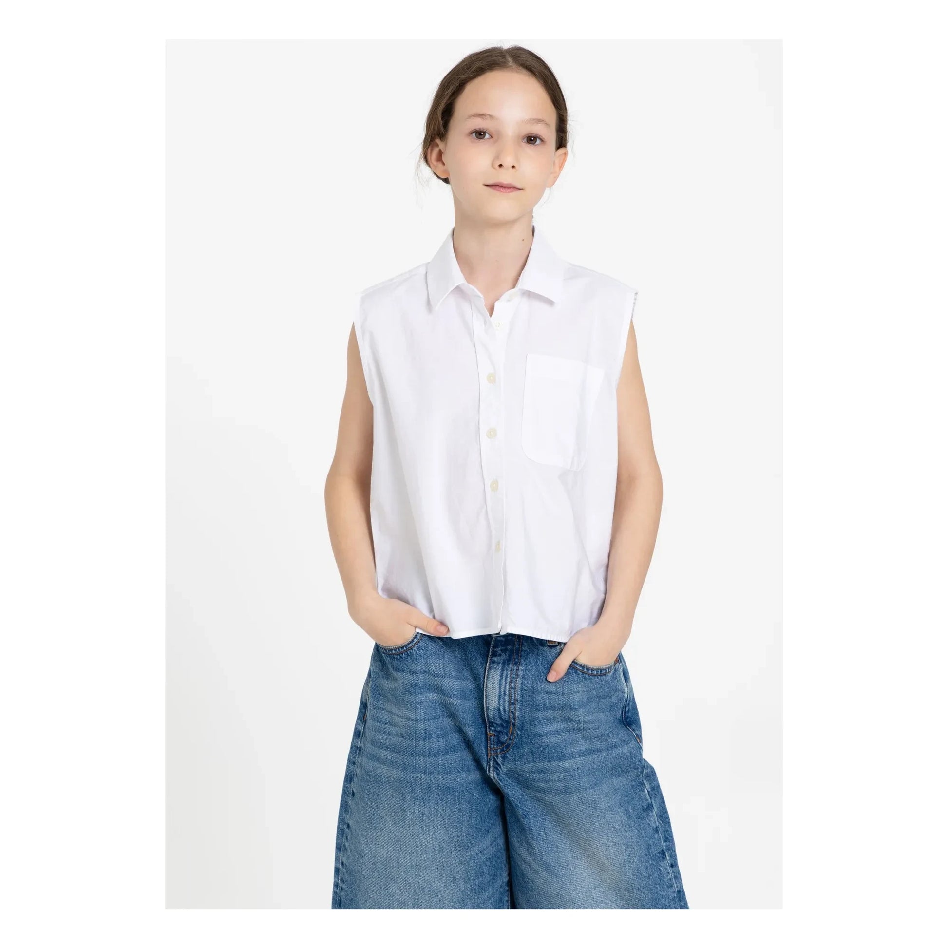 Finger in the nose - Ella Sleeveless Shirt | White