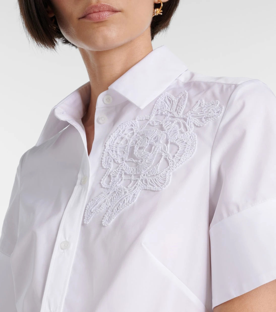 Erdem - Embroidered cotton poplin shirt