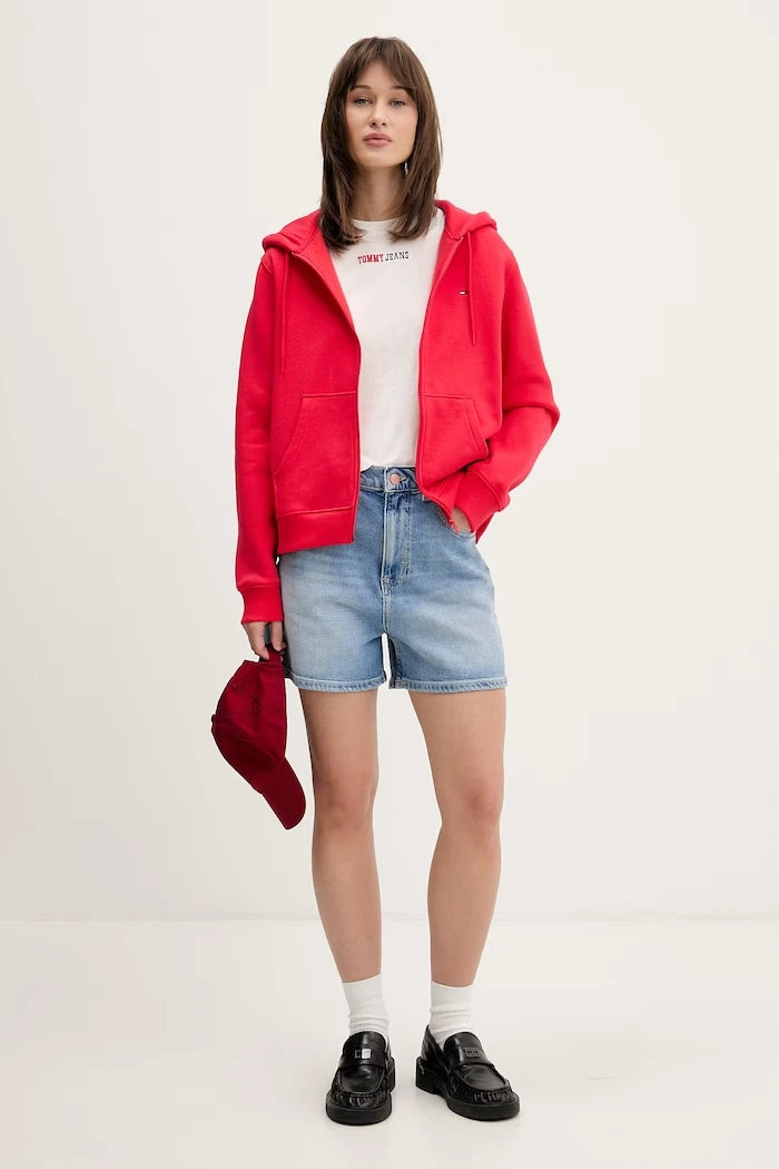 Tommy Jeans къс панталон дамски от деним